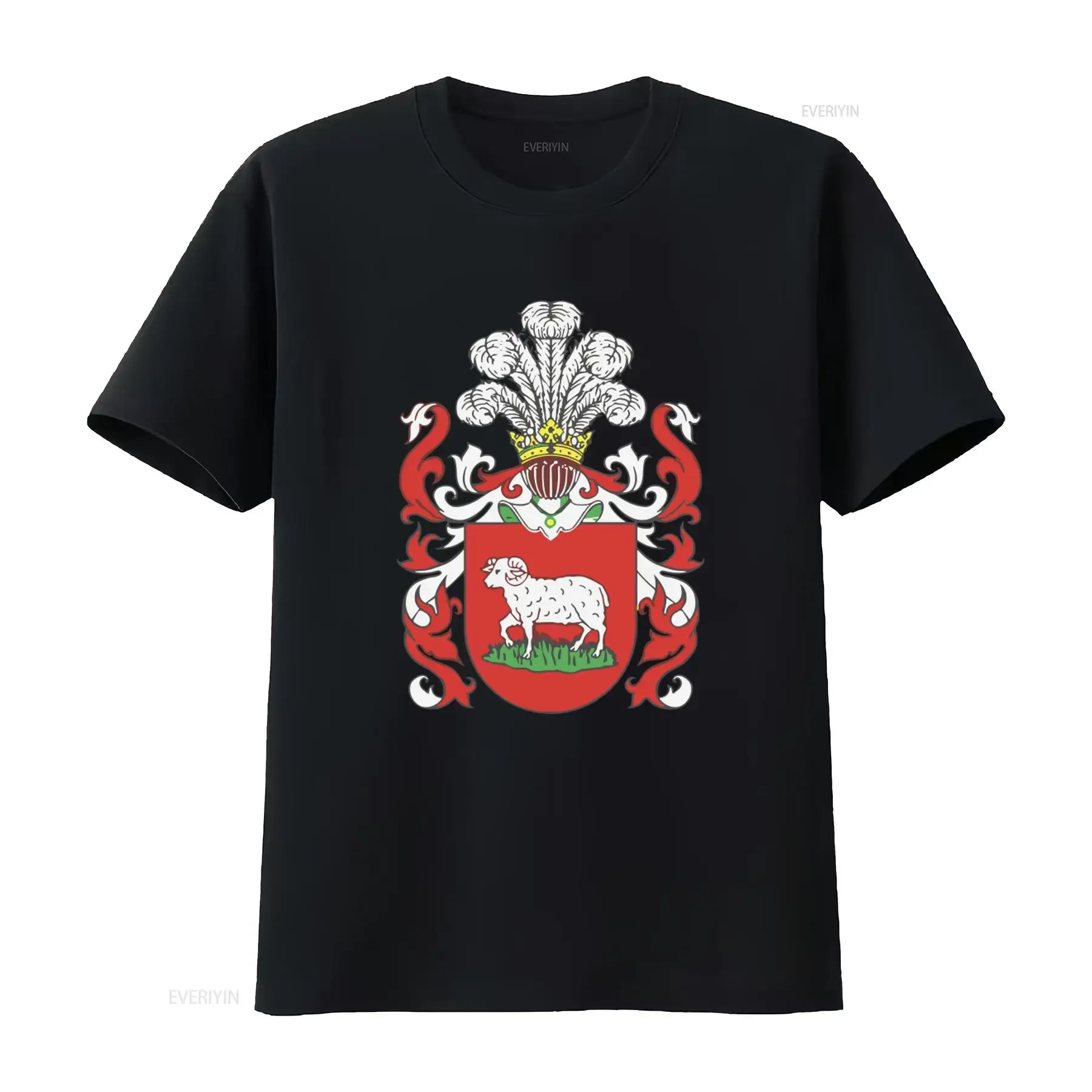 JUNOSZA Coat of Arms T Shirt Authentic Polish Nobility Heritage Design Kingdom Poland Inspired Premium Quality vintage Washed