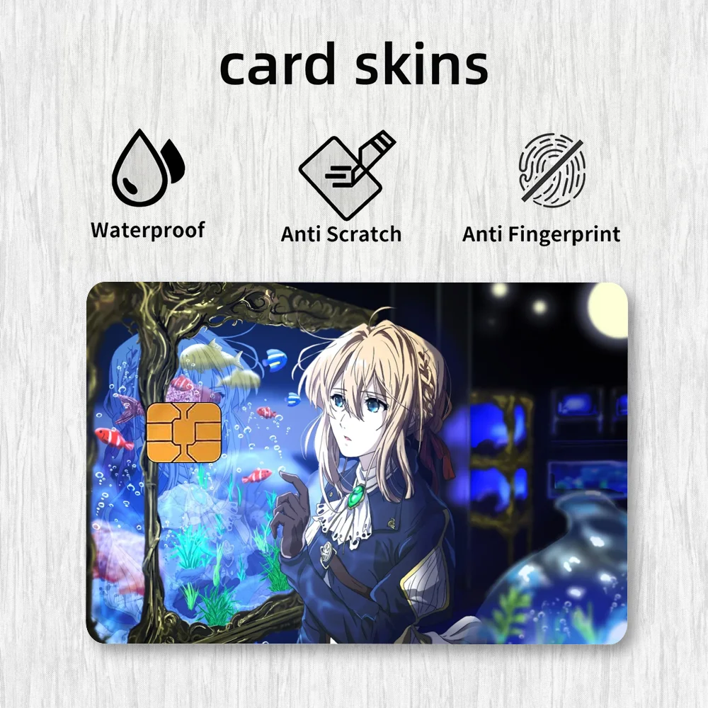 V-Violet Evergarden Card Stickers Credit Card DIY Card Protector Stickers Waterproof Film Skin Cover