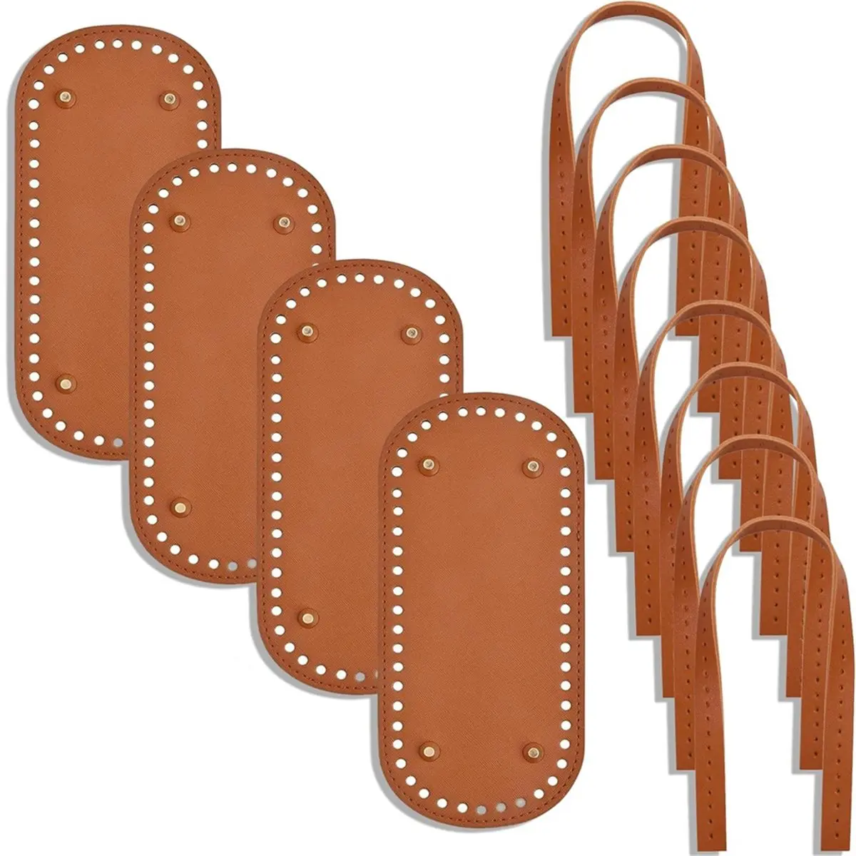 A1822P ~4 Pcs PU Leather Bag Bottom, Brown Bag Bases for Crochet, for DIY Knitting Handbag Purse Tote Shoulder Bag Making