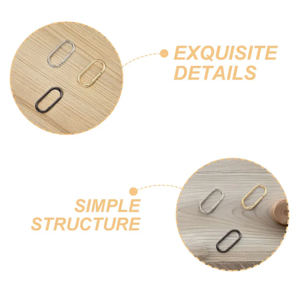 30Pcs Zinc Alloy Oval Spring Ring Closures Snap Clips for Handbags Purse Straps Keychains Dog Leashes Jewelry Making DIY Bag