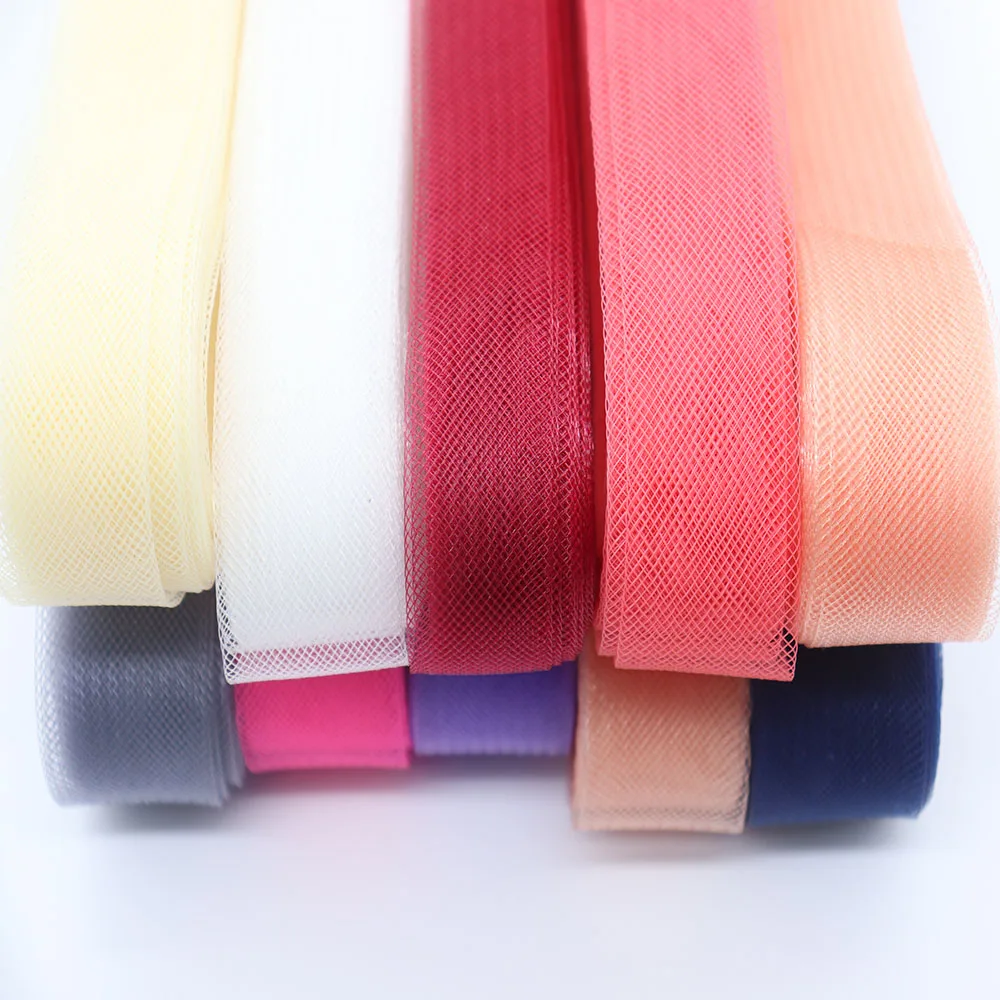 Stiff Polyester Horsehair Crinoline Mesh Braid Trim 25/50/100/200yard For Boning Sewing Wedding Dress Skirt Fascinator Hat Craft