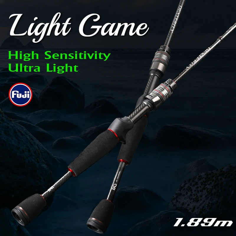 TSURINOYA 1.89m Light Game Fishing Rod DEXTERITY Ⅱ 632UL Spinning Casting FUJI 2 Section Fast Action Fishing Rod Bass Rockfish