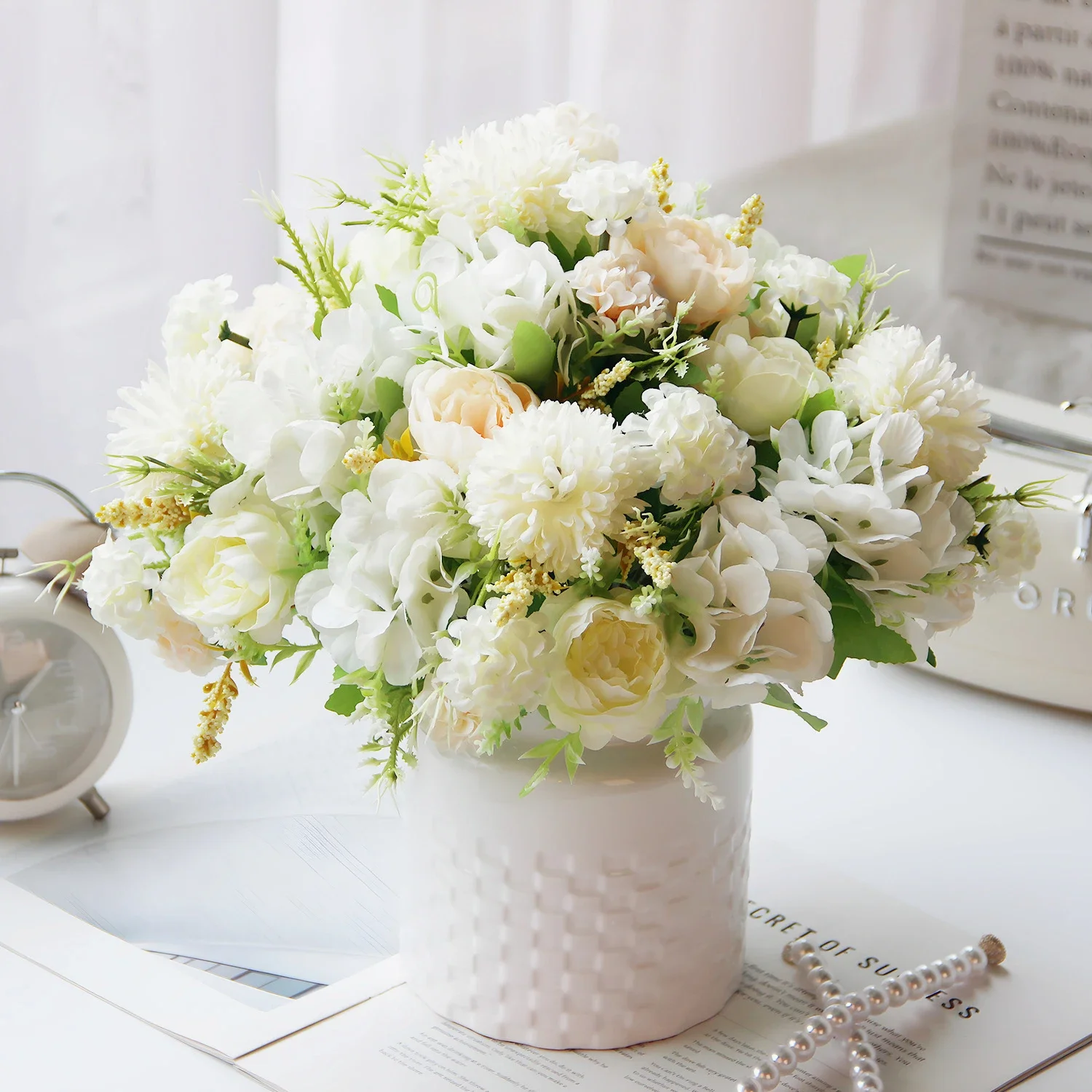 

Artificial Flowers For Vase Rose Wedding Home Decoration DIY Valentine's Day Gift Fake Silk Bouquet Faux Plant Craft Party Table