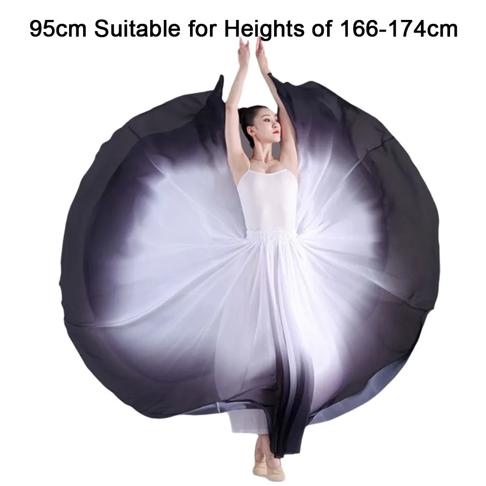 

Юбка для танцев с градиентным цветом, 720-градусный большой подол, классическая танцевальная юбка-обертка, длинная макси-юбка для танцев, танцевальный костюм