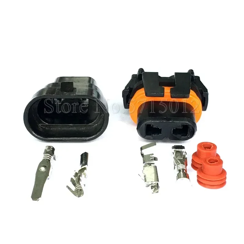 2 Hole 12059181 DJ9005 Auto Waterproof AC Power Wiring Harness Connector Car HID Cable Plug Light Socket