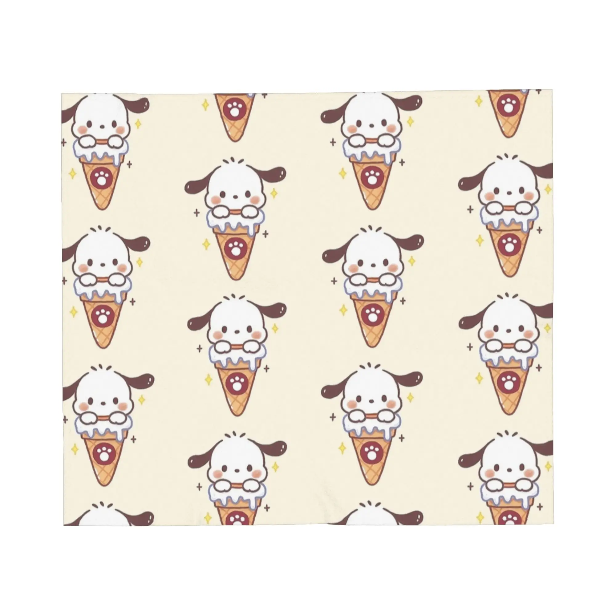 Pochacco الآيس كريم حلم بطانية الفانيلا النسيج ديكور متعددة الوظائف الدافئة رمي بطانية للفراش مكتب الفراش يلقي #2