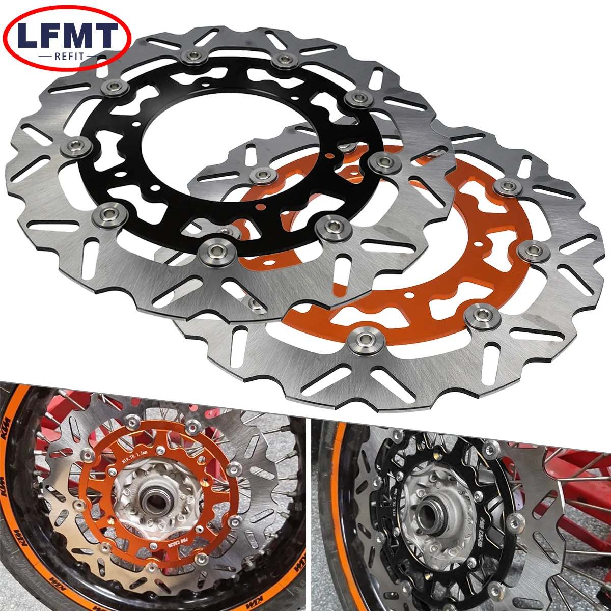 Motorcycle 320mm Front Floating Brake Disc Rotor For KTM EXC EXC-F SX SX-F XC XC-F XCW 125 150 200 250 300 350 450 500 1994-2023