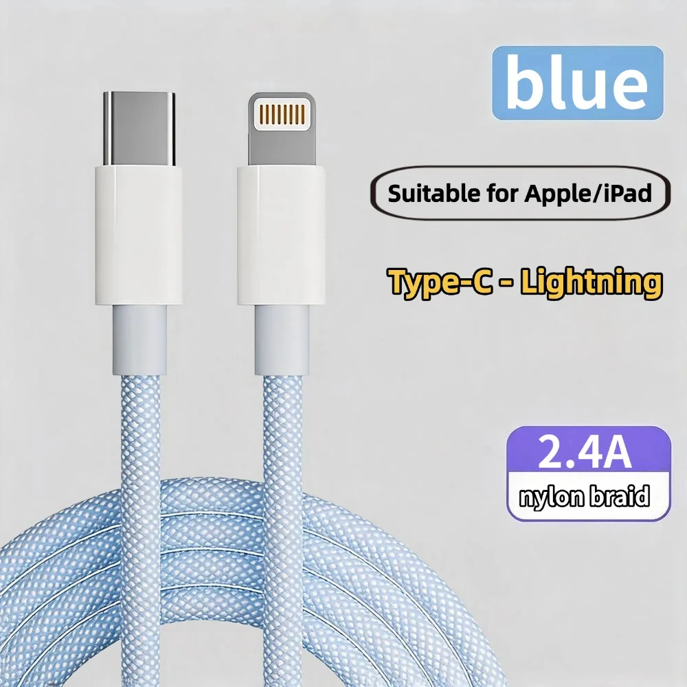 Cabo USB C para Lightning ANSEIP, trançado, 2M, para iPhone 13, 14 Pro Max, 11, 12 mini, X, XR, XS Max, 7, 8 Plus, cabos de carregamento e dados