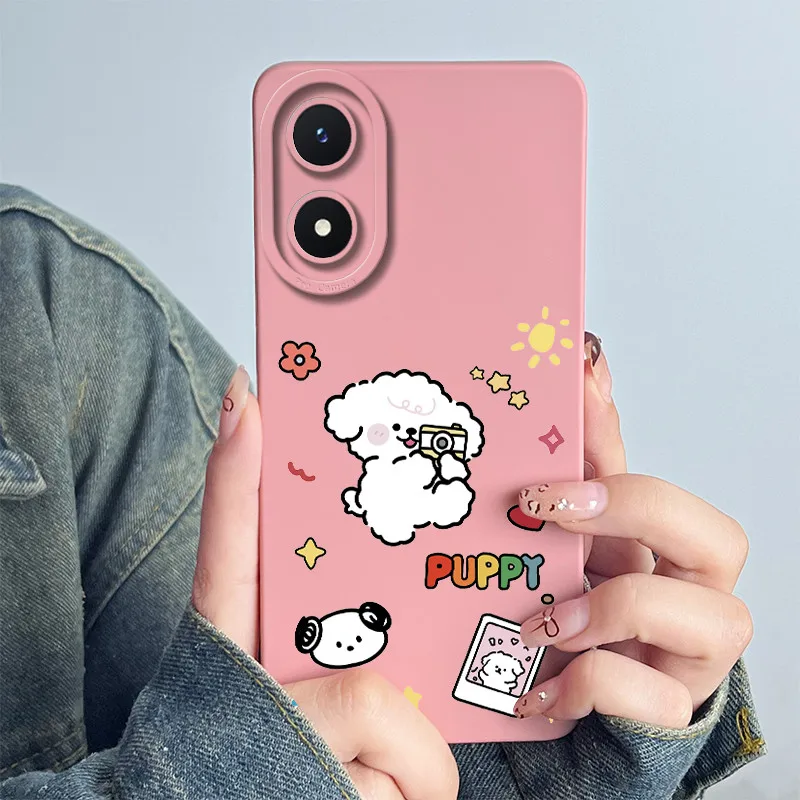 For Vivo Y02S V2203 Phone Case VivoY02S Coque Silicone Sweet Painted Fashion Shell Lovely Flower Printed Protective Funda Cover