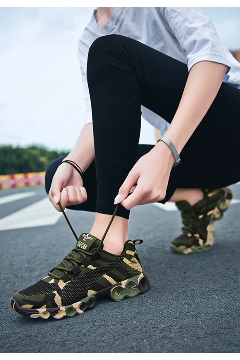 Man Lace Up Sneakers Men Tennis Camouflage Shoes Men\'s Vulcanize Casual Walking Shoe for Women Spring Autumn & Summer 35-45