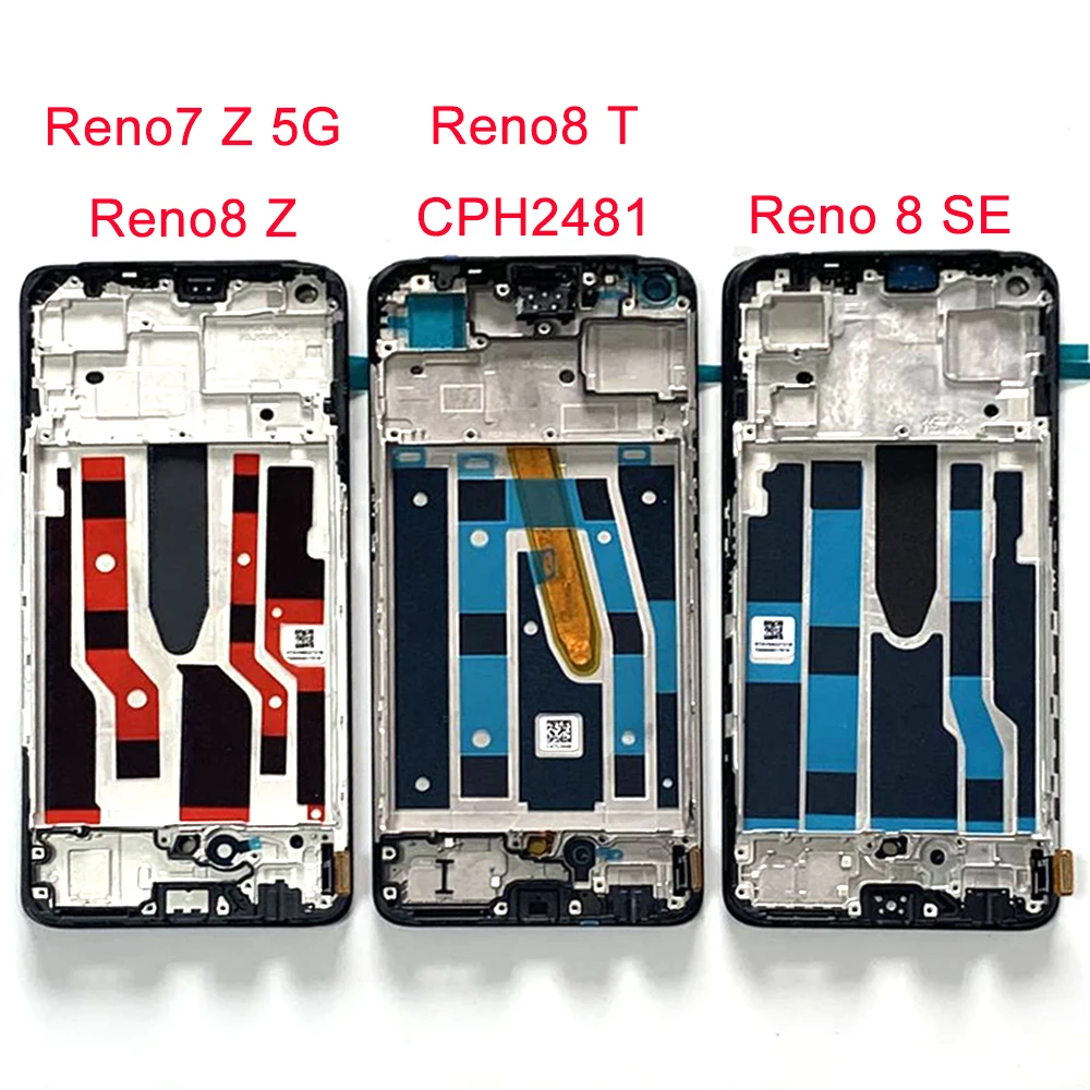Oryginalny wyświetlacz Amoled do Oppo Reno 8T 4G 5G CPH2481 LCD Reno 8 Lite z ramką, panelem dotykowym i digitizerem do Reno 8Z 8SE