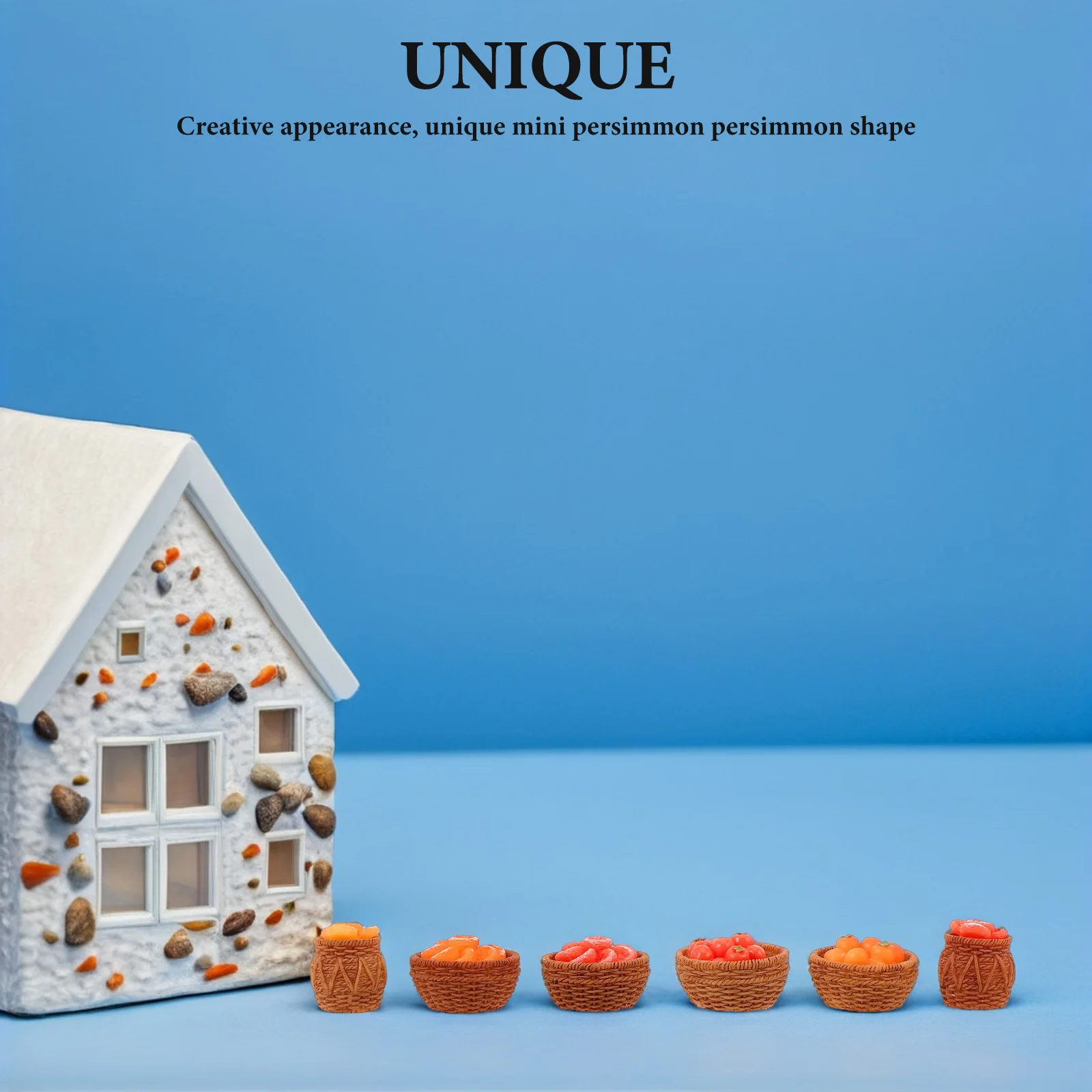 

6Pcs Miniature Persimmon Dried Fruit Realistic Food Props for Dollhouse Pretend Play Kitchen Accessories Micro Landscape