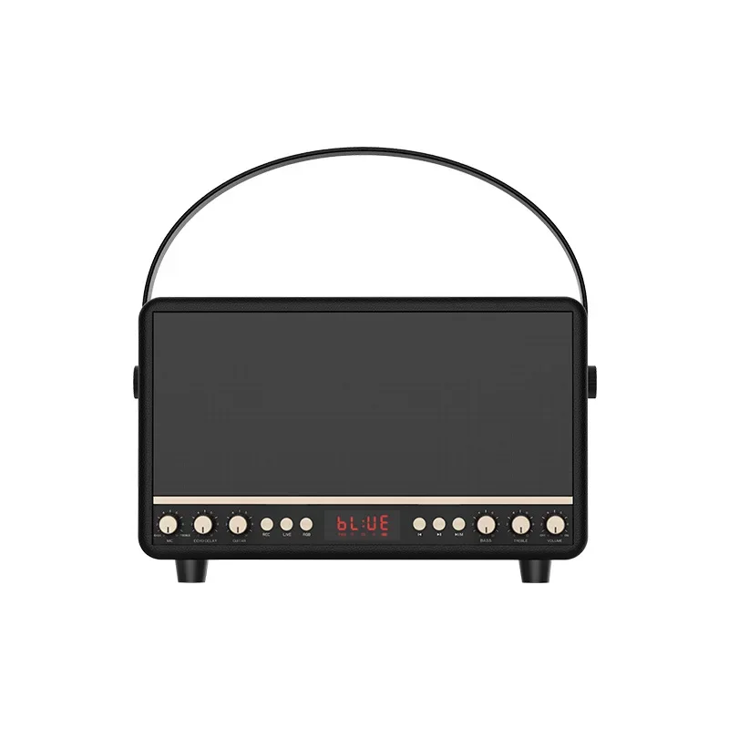 ซับวูฟเฟอร์กำลังสูง220วัตต์กล่องเสียงกลางแจ้งแบบพกพาย้อนยุคเดสก์ท็อปไร้สายลำโพงบลูทูธคุณภาพเสียง Hi-Fi AUX USB