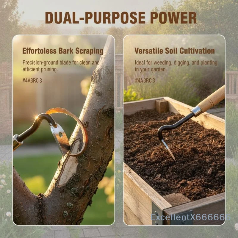 1Pcs Weeding Tool Manganese Steel Tree Bark Scraping Small Hoe Sharp Multifunctional Household Express Small Hoe