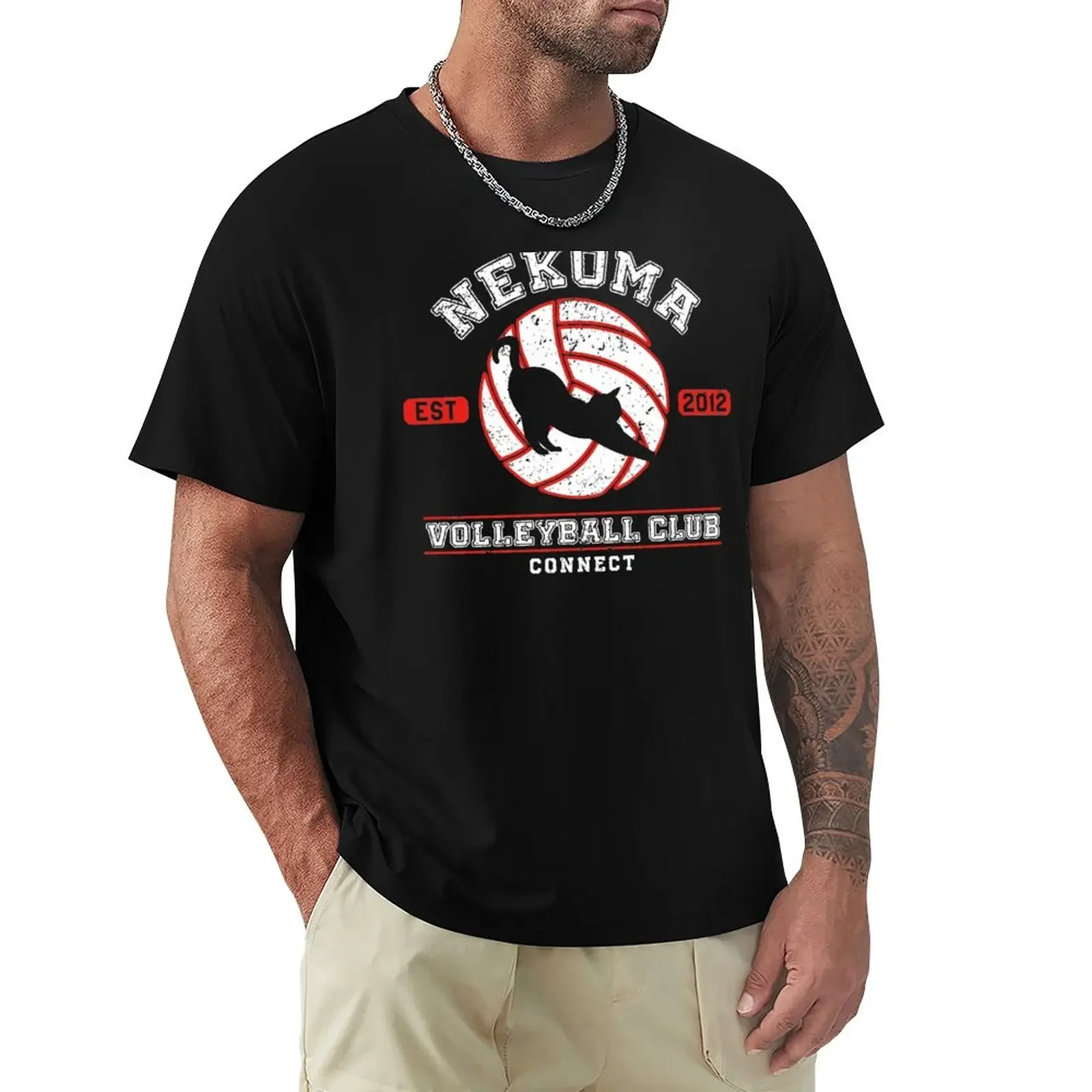 Nekoma Connect High School Volleyball T-Shirt sweat summer clothes mens t shirts