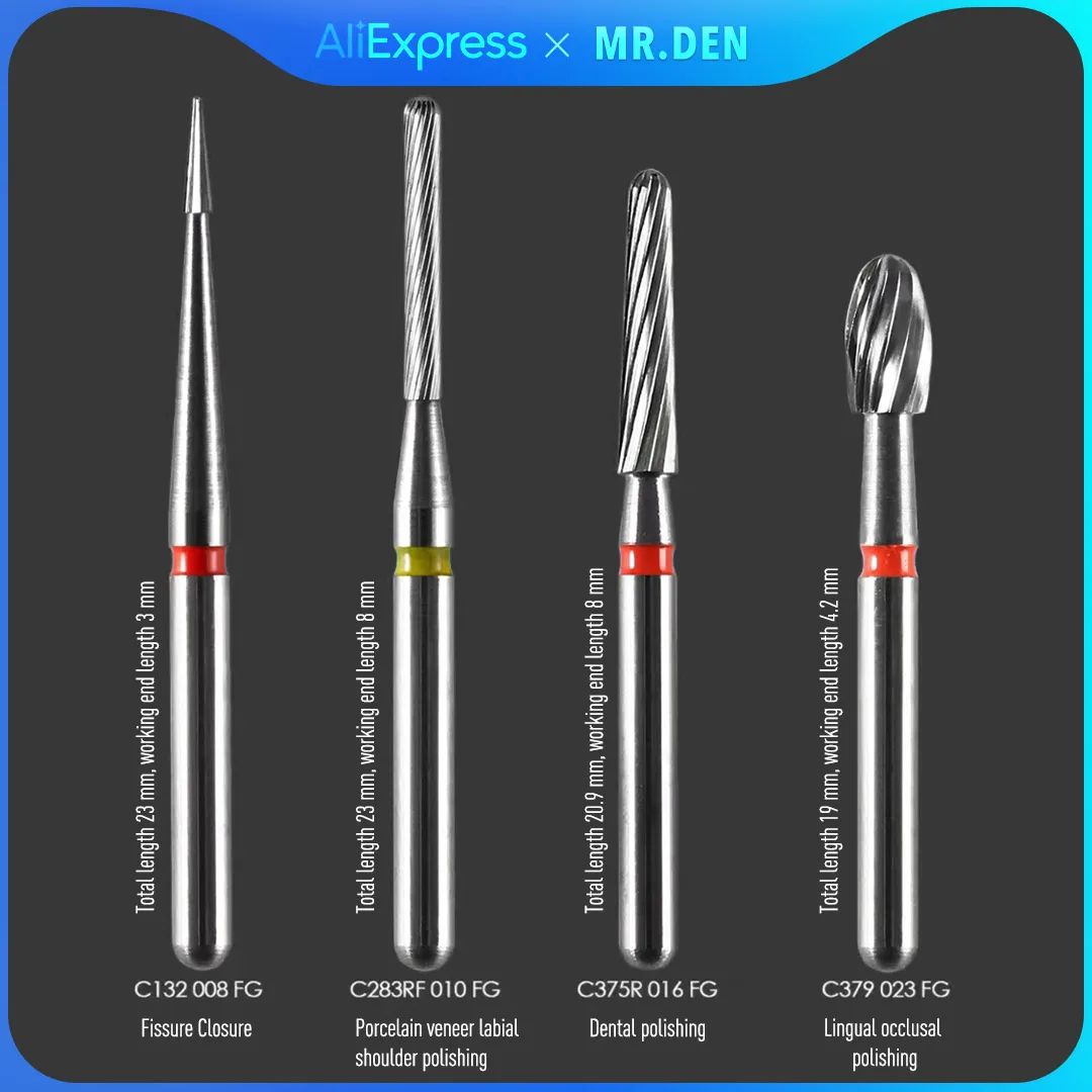 Tungsten Steel Polishing Turning Pin Refinishing Adjacent Shoulder Table Lip Side Full Porcelain Crown Polishing Tool