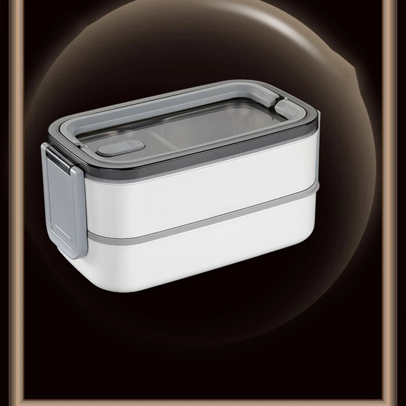 304 Stainless Steel Lunch Box Microwave Portable Mesh Bento Food Storage Container-AT35