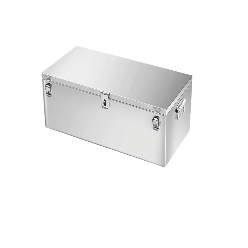 Thickened 304 Stainless Steel Tool Box Rectangle Storage Container For Vehicle Trunk Outdoor Use