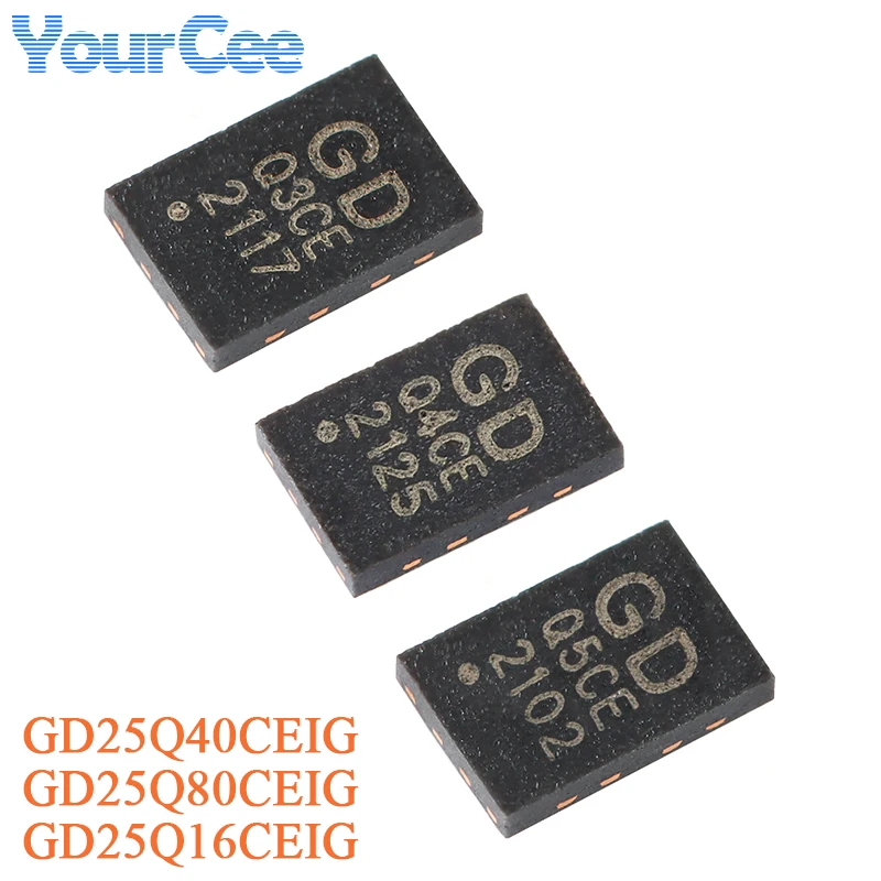 5pcs GD25 GD25Q40CEIG GD25Q80CEIG GD25Q16CEIG USON-8 4M-bit 3.3V Flash IC Chip