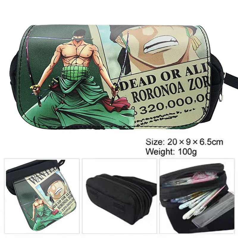 New Product One Piece Animation Surrounding School Season Campus Double-layer Pencil Case for Primary and Middle School Students