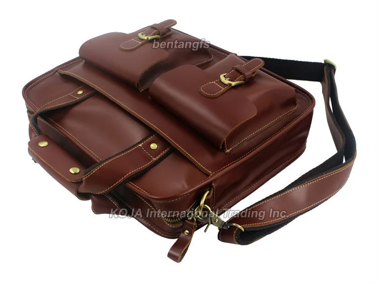 Class Fashion High Men Genuine Leather Shoulder Bag men Messenger male crossbody bag 12~14" laptop tote Briefcase #M032