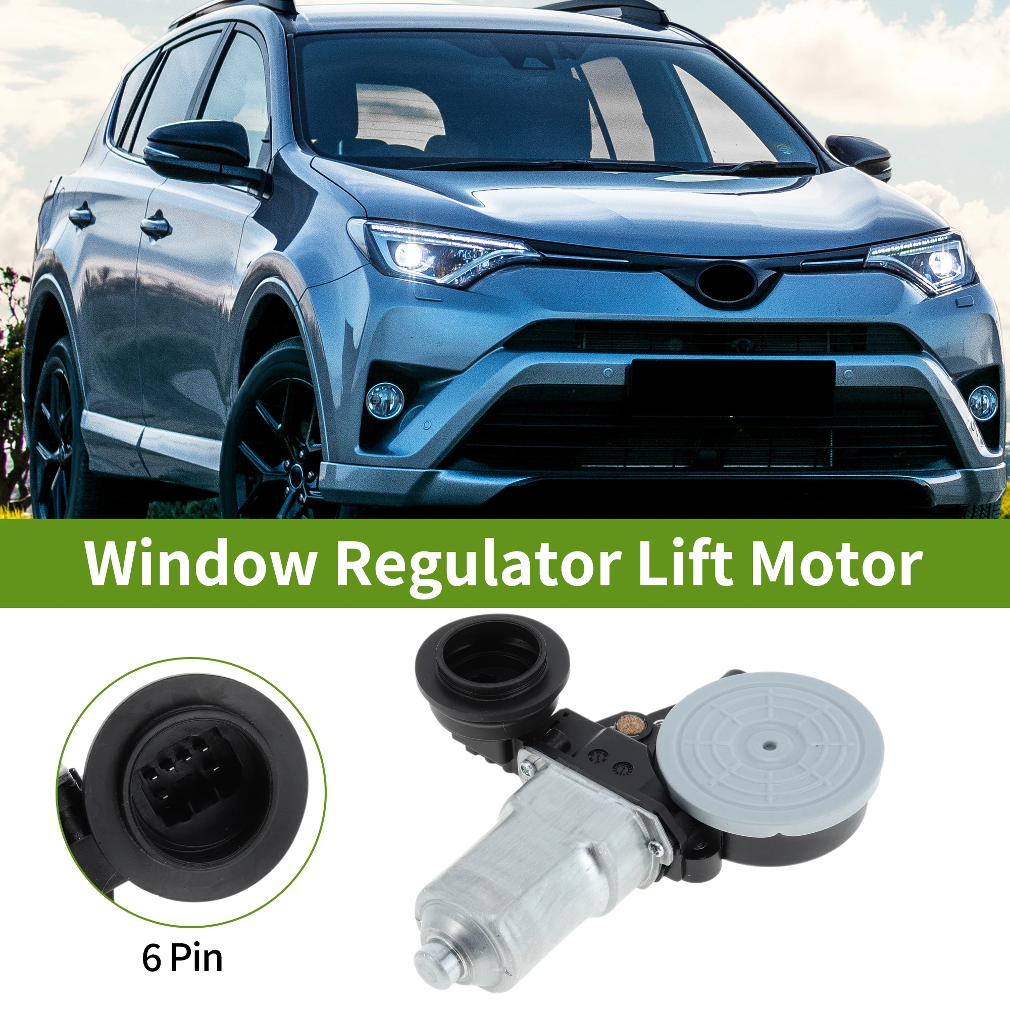 

UXCELL задний правый пассажирский стеклоподъемник, подъемный двигатель, нержавеющий для Toyota, 6-контактный двигатель подъема оконного стекла автомобиля