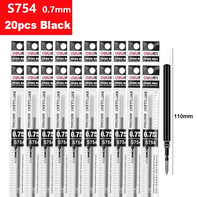 Deli 0.7Mm Gel Pen Set Intrekbare Pers Bullet Signature Balpennen Zwart Voor Schoolkantoor Schrijven Promotie Stationer
