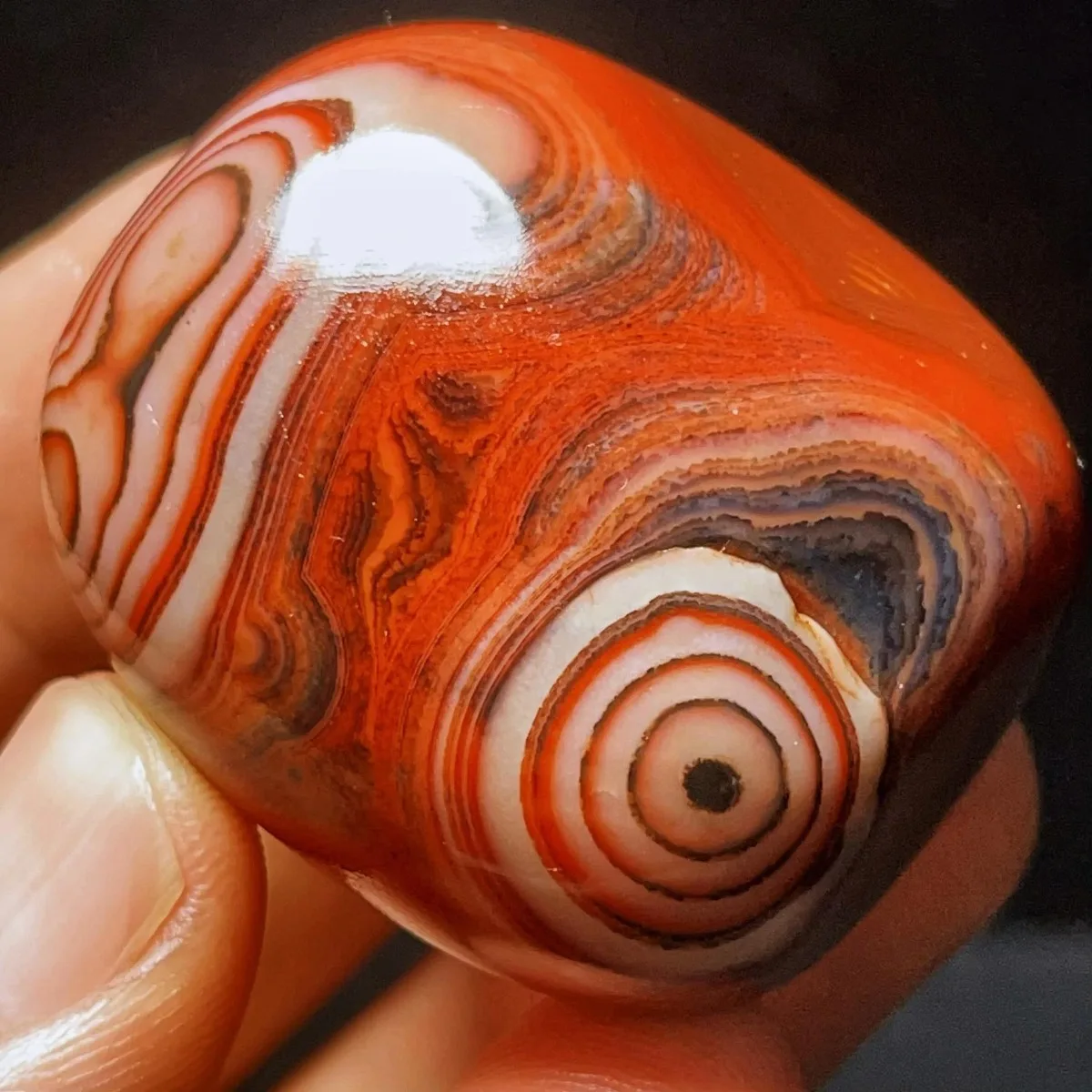 Mineral Specimen Banded Agate Worry Stone, Craft Stone, Tumbled Polished, Pendant Making, Natural Stone, Crystal Collection