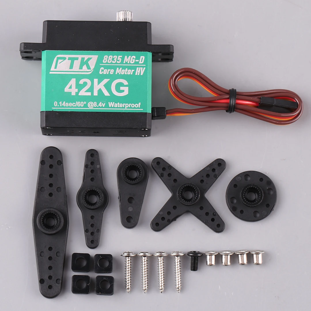 

PTK 8835MG-D High Torque Digital Servo 42kg Aircraft Model RC Car Model Fixed Wing Servo Stainless Steel Teeth