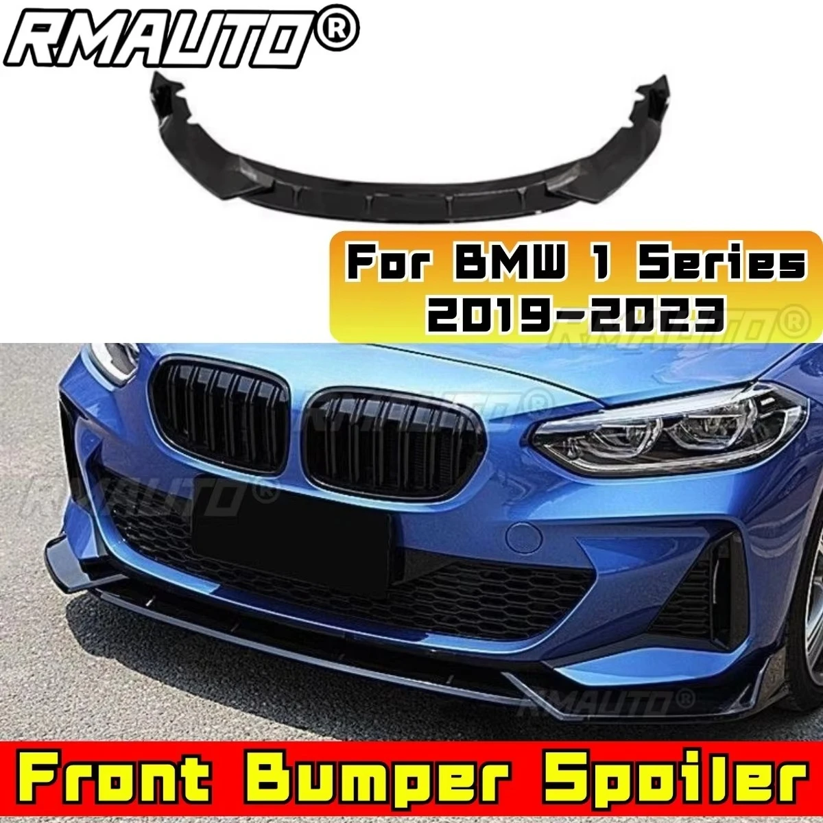 

For BMW 1 Series 2019-2023 Car Front Bumper Lip Splitter Diffuser Car Accessories Gloss Black Bumper Lip Modification Part