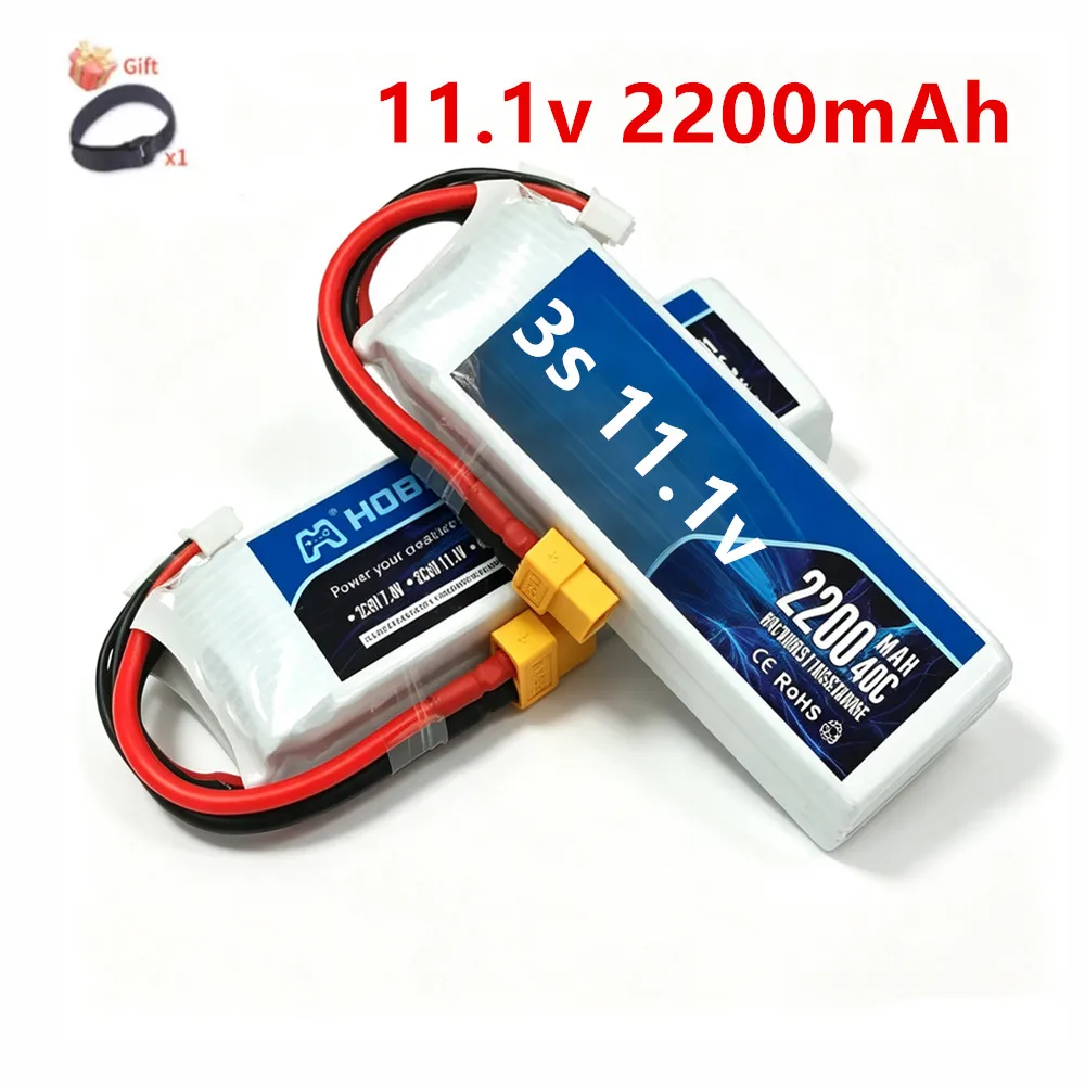 3s Lipo Battery 11.1V 2200mAh RC Drone Car Model 40C Battery XT60 Deans T