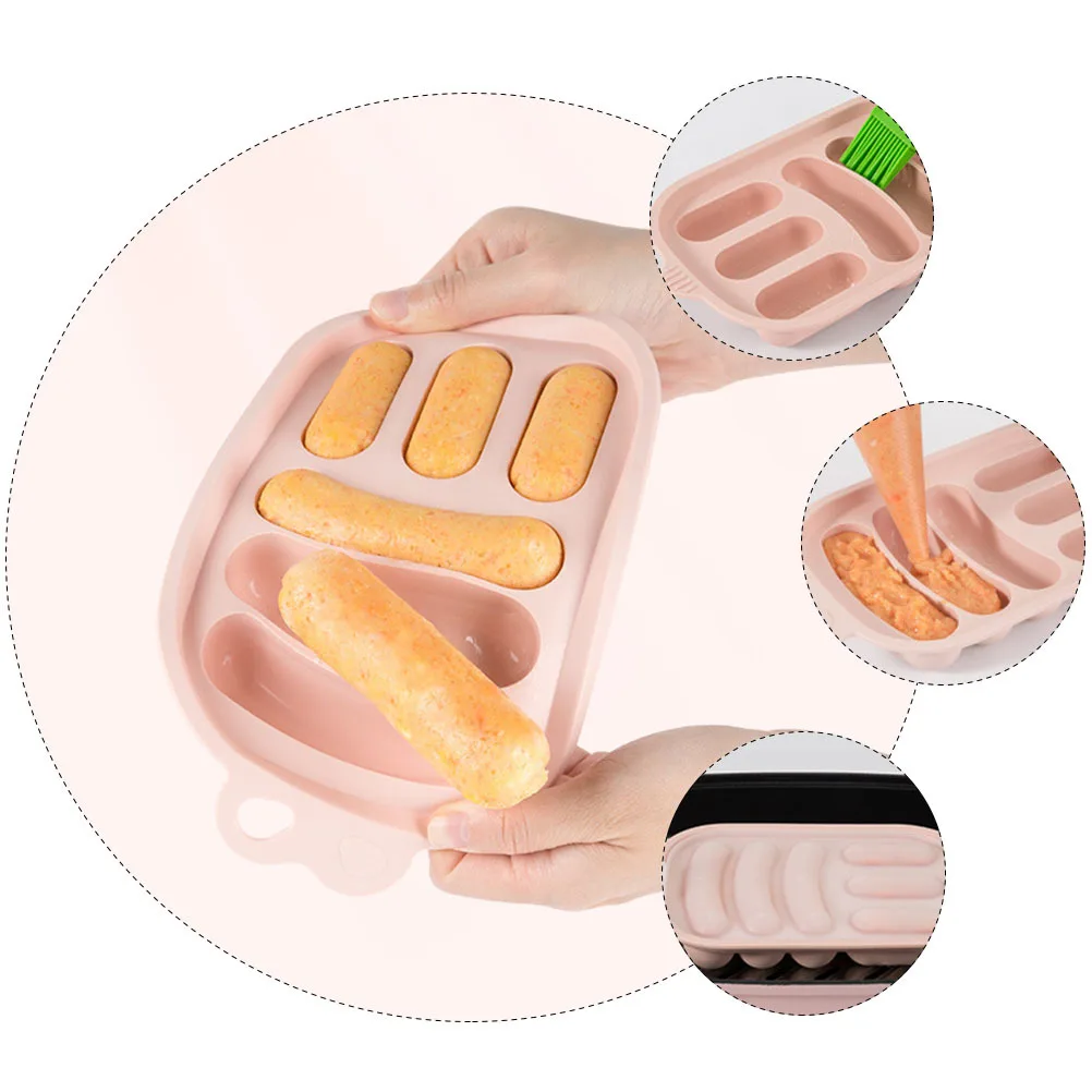 

1Set Silicone Sausage Mold Food Grade DIY Hot Dog Baking Mold Easy Clean Kitchen Tool Handmade Sausage