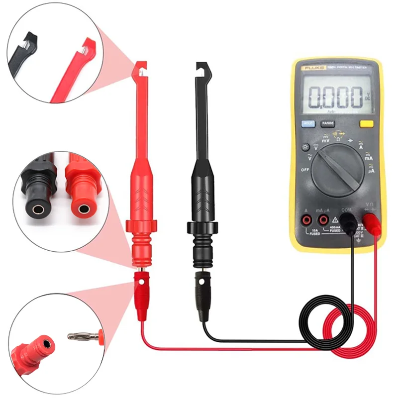 2mm Safety Test Clip Insulation Piercing Probes Multifunctional for Car Circuit Detection Diagnostic Tool Test Clip Cable
