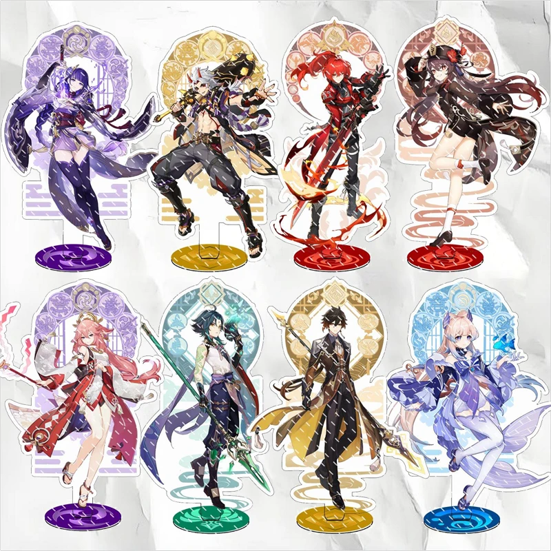 Game Figure XIAO Cyno ZHONGLI Tartaglia Kaedehara Kazuha Stand Acrylic Figure Scaramouche Venti Xiao Model Plate Decor