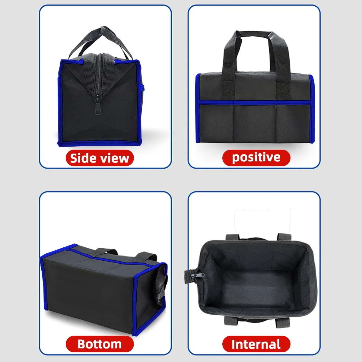 PINMOAP 1 قطعة أداة كهربائي باللونين الأحمر والأزرق حزمة أدوات أكسفورد متينة مقاومة للماء تصنيف سعة كبيرة وسهلة الحمل