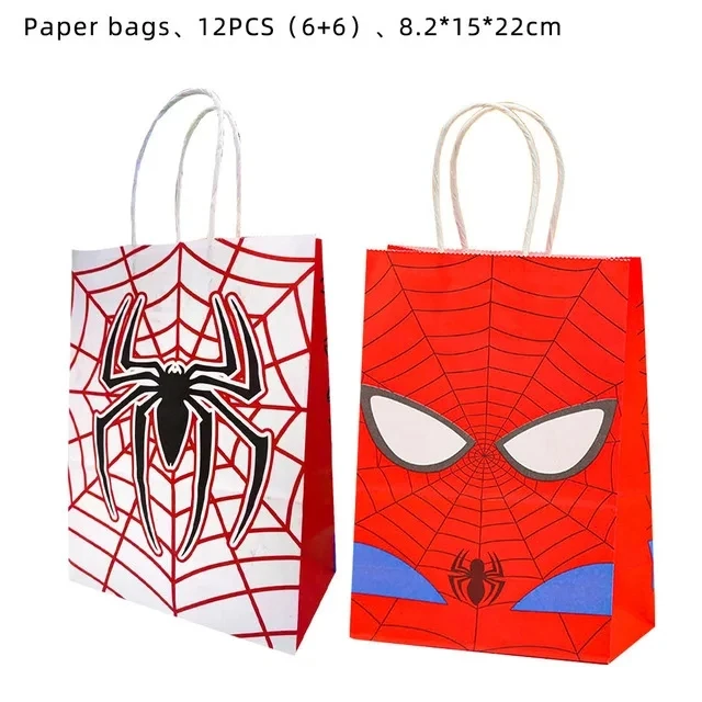 Spiderman feestartikelen inclusief armbandstickers cadeauzakje sleutelhanger rietjes uitblaasbaar voor jongens verjaardag SpiderMan feestdecoratie