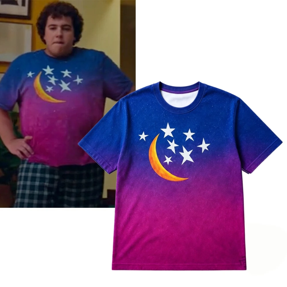 Here The Whole Time Miguel Lallo Felipe Moon and Stars T-Shirt for Men Women Y2k Comfortable Quick Dry Party Outdoor Tee Fan Top