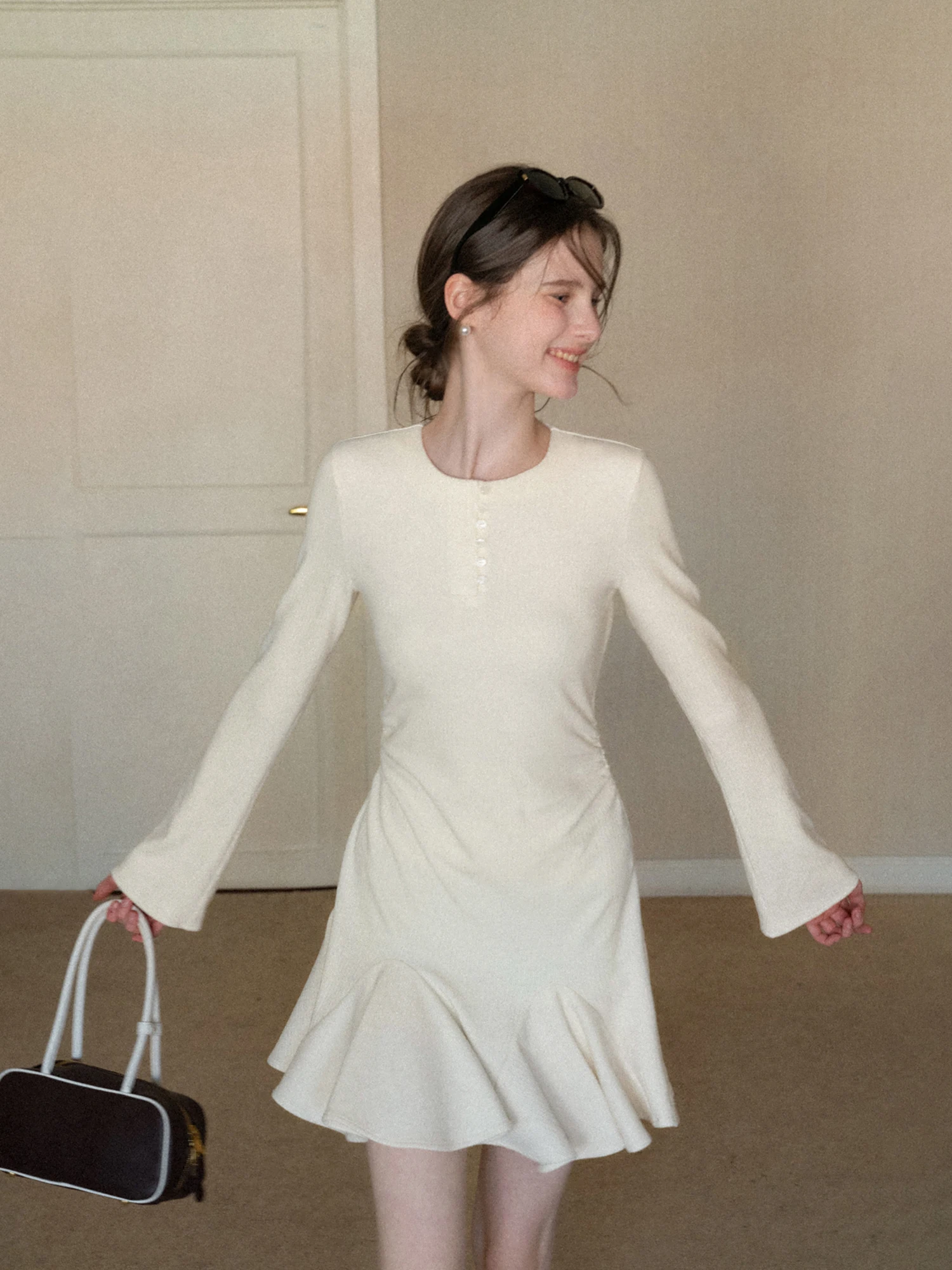 

Женская юбка-карандаш Dr. EGGKA Gentle Wind с завышенной талией, длинная, повседневная, весна 2026