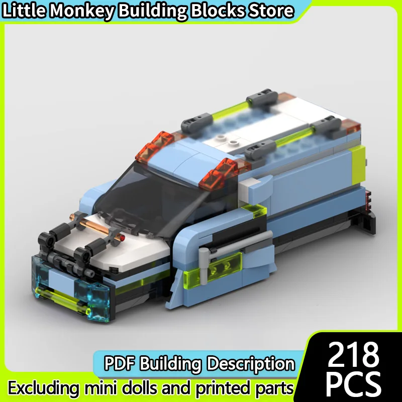 

Speed Racing Car Model MOC Building Bricks Hover Cargo Van Modular Technology Children Holiday Gifts Assemble Toys Suit