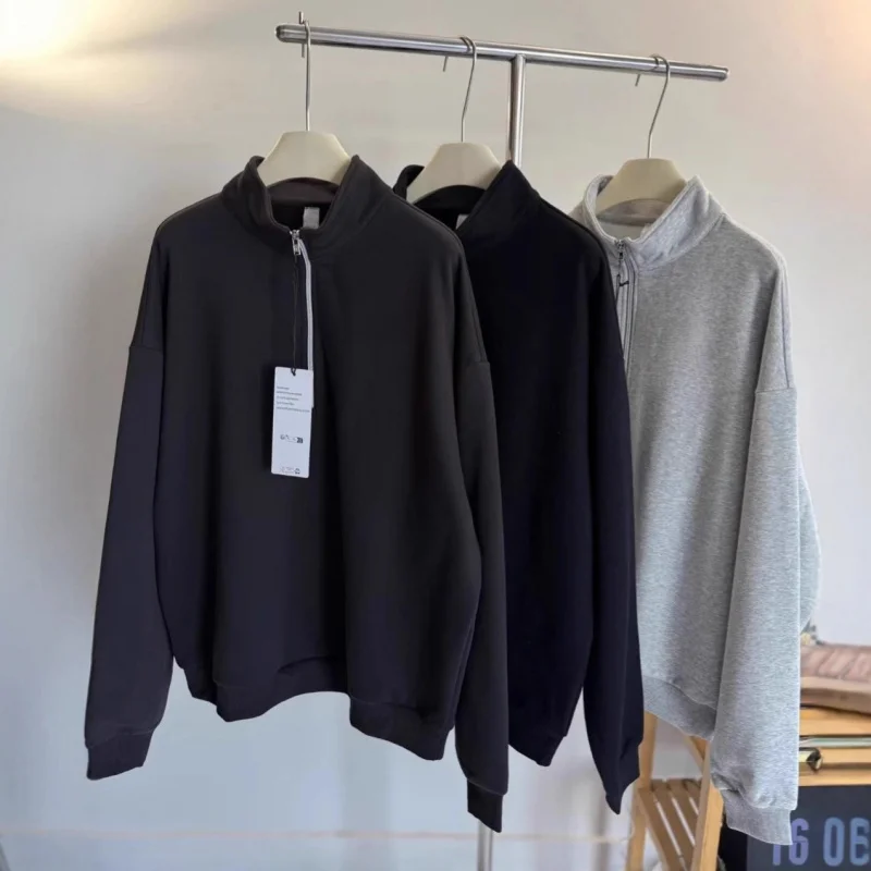 Felpa in pile unisex invernale spessa calda con collo alto giacca con zip vestibilità ampia sportiva casual abbigliamento esterno per uomini e donne