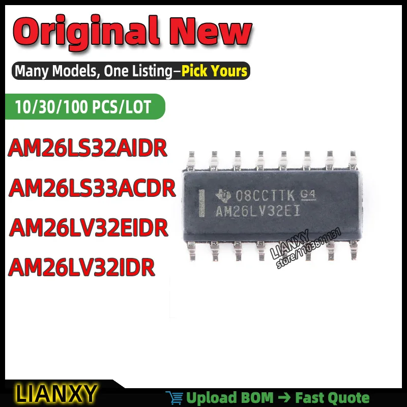 AM26LS32AIDR AM26LV32EIDR AM26LV32IDR AM26LS33ACDR SOIC-16 RS-422 RCV Receiver New Original