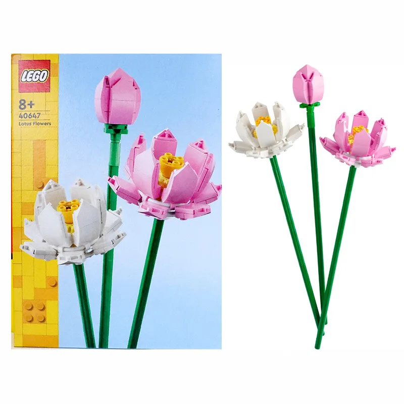 LEGO 40647 Idea Lotus Flowers Building Kit, Artificial Flowers for Decoration