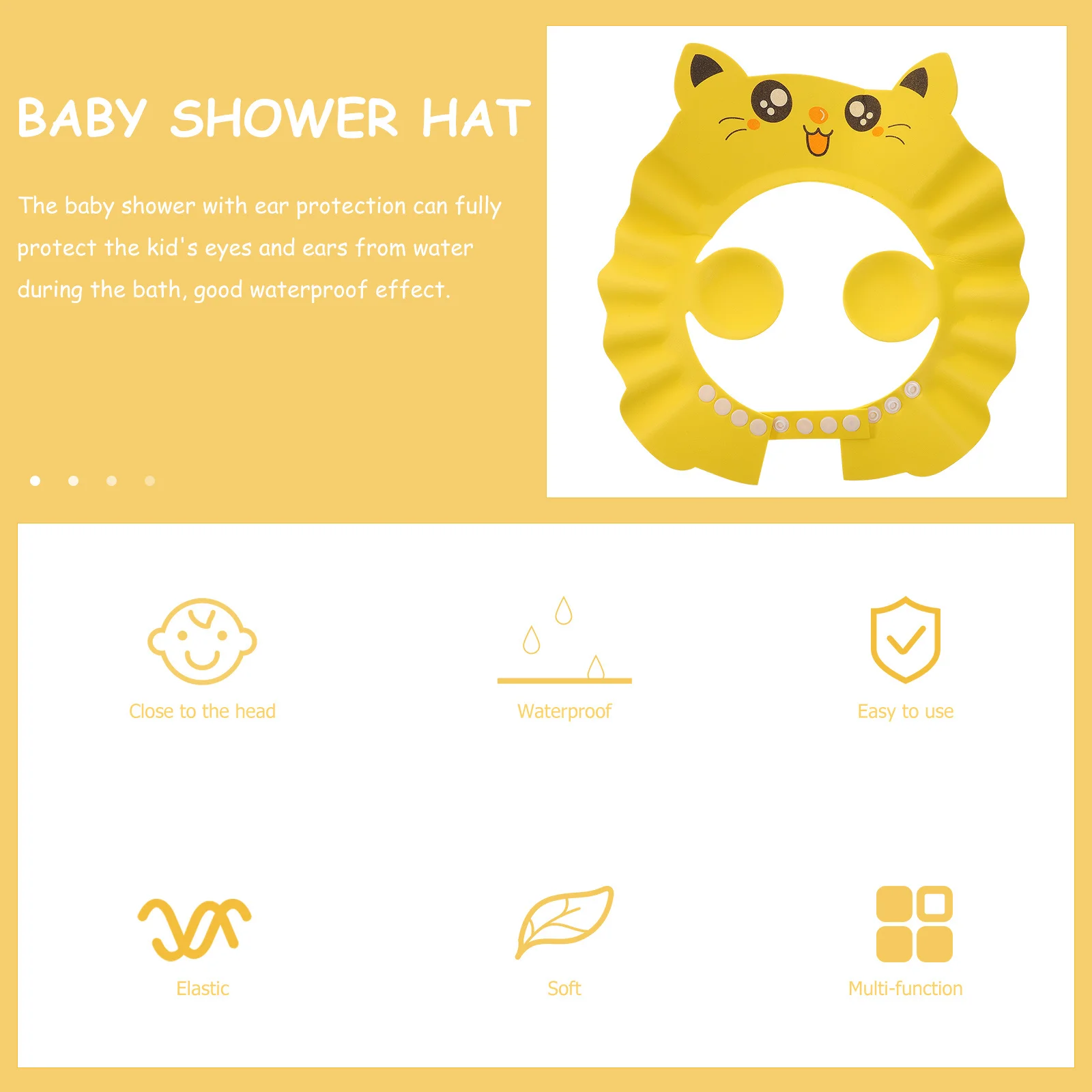 

2 шт. водонепроницаемые шапочки для купания, детская шапочка для душа, регулируемая защита ушей для детей, шапочки для шампуня, детские шапочки для душа, шапочка для купания младенцев