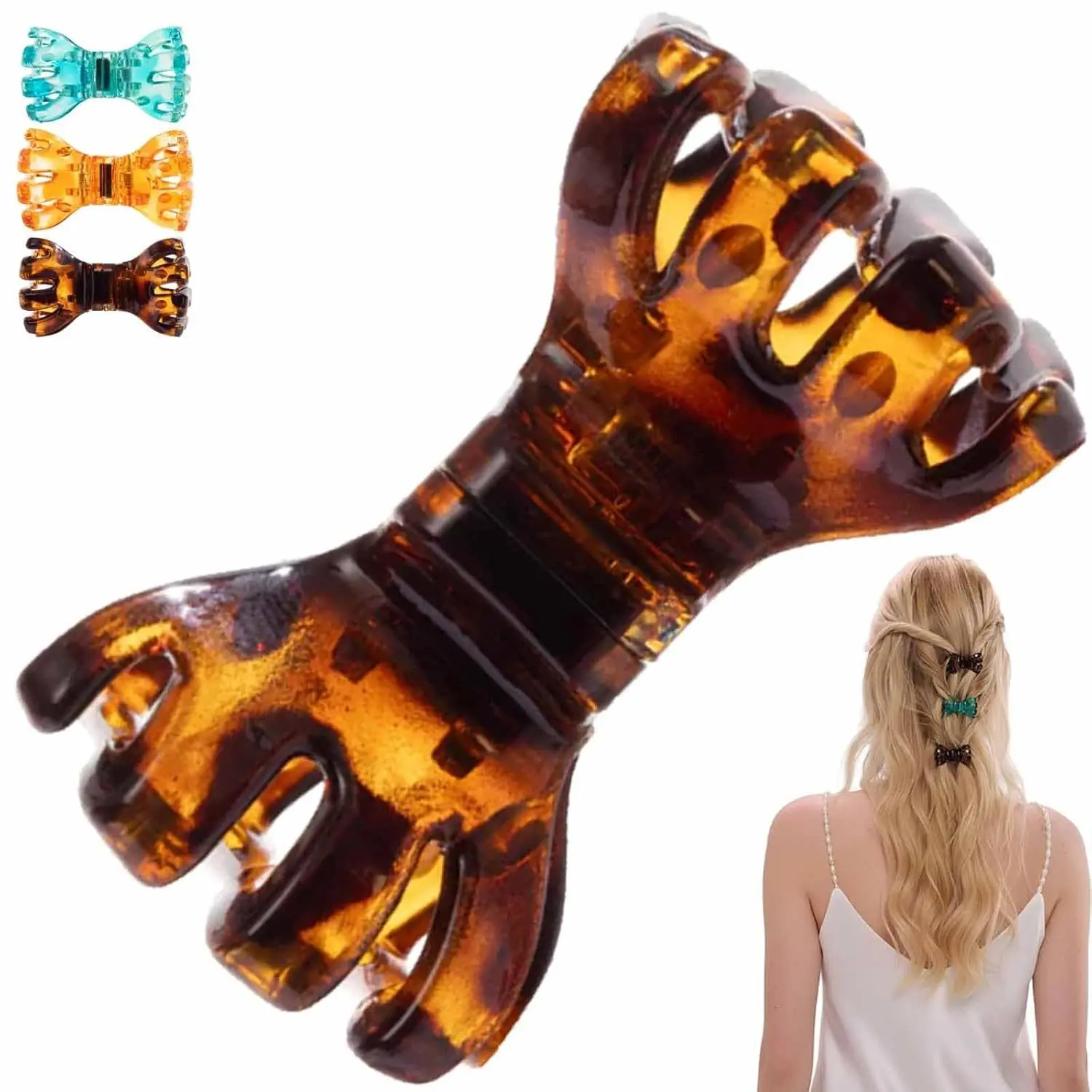 

2PC Magnetic Bow Hair Clips Strong Hold Salon Sectioning Clips Non-Slip Styling Clips for Women Girls Hairstyling Tools