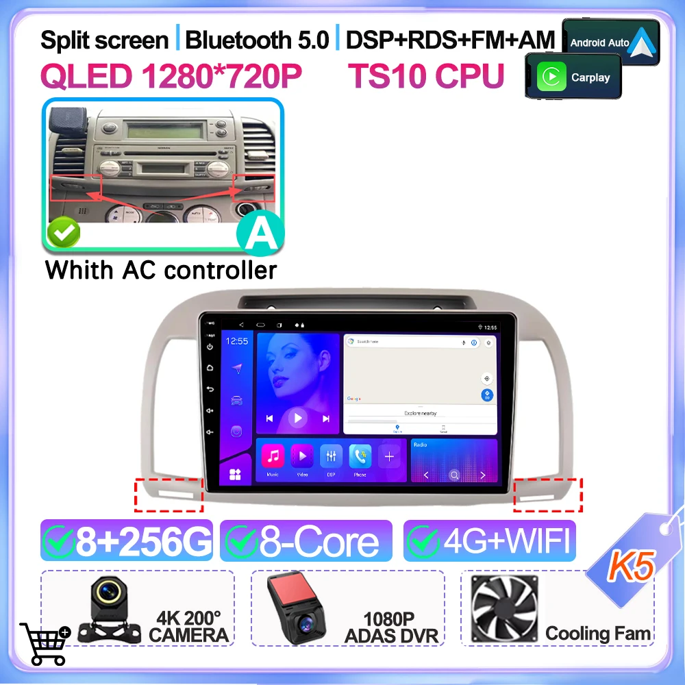 9 inch Android 16 autoradio multimediaspeler GPS voor Nissan March Micra K12 2002 2003 2004 2005 2006 2007 2008 2009 2010