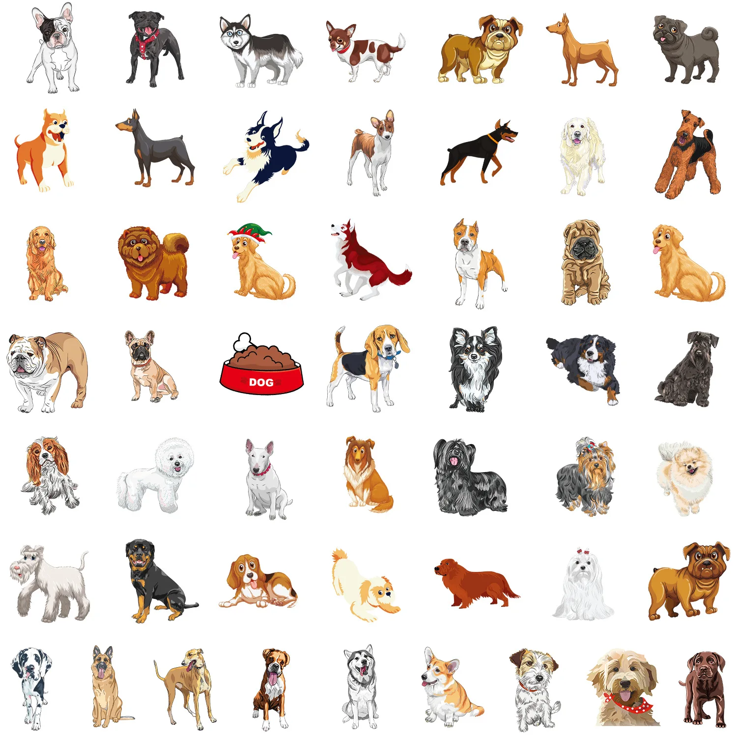50 Stuks Cartoon Schattige Hond Serie Graffiti Stickers Geschikt Voor Laptop Helmen Desktop Decoratie Diy Stickers Speelgoed Groothandel