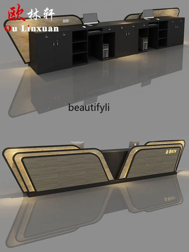 Hotel Reception Desk Beauty Salon Cashier Counter Shop Counter Company Special-Shaped Consultation