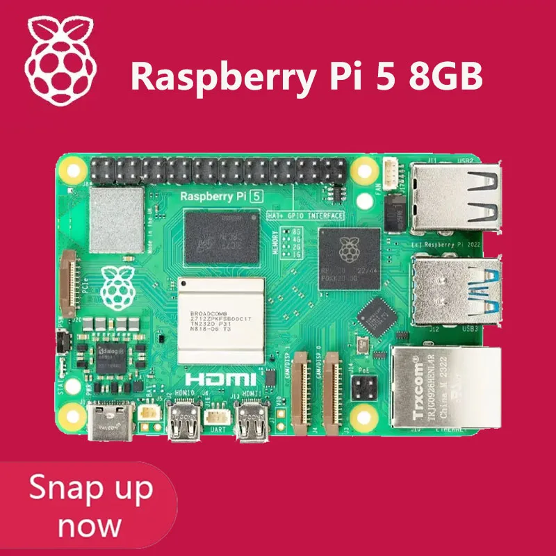 Raspberry Pi 5 8GB Cortex-A76 Linux Arm Board Python programlama PCIe Gigabit Ethernet USB3.0