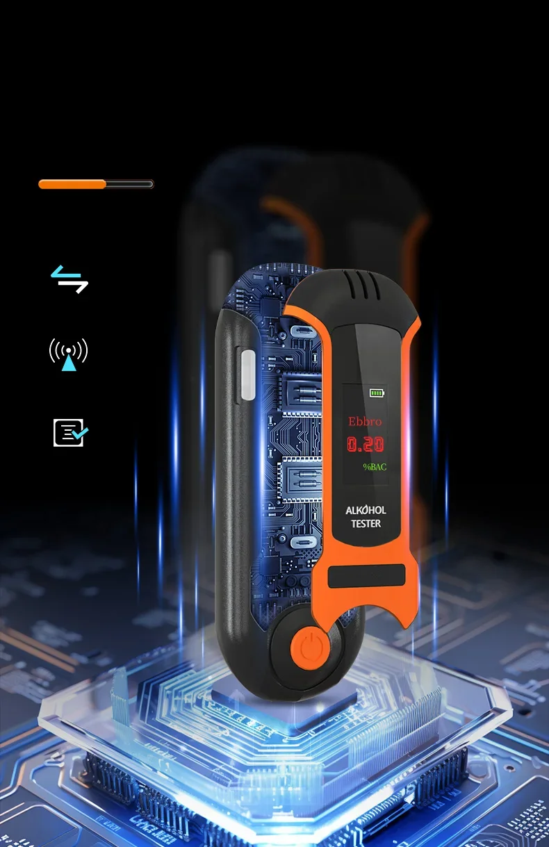 Aikesi Breathalyzer เครื่องทดสอบแอลกอฮอล์ระดับมืออาชีพภาษาอิตาลีคุณภาพสูงเครื่องทดสอบลมหายใจแบบไม่สัมผัส CE FCC ROHS