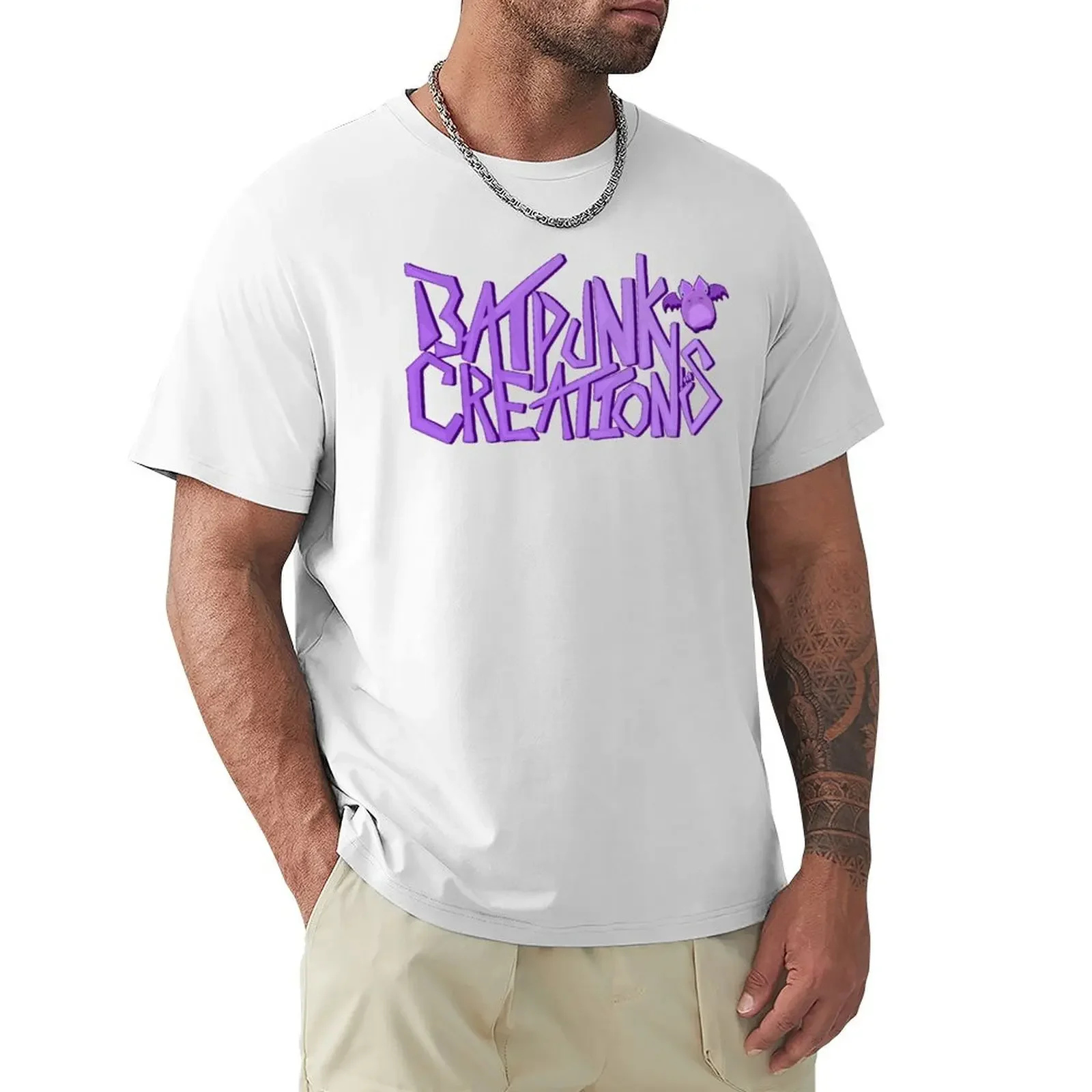 

Batpunk Creations logo T-Shirt oversizeds anime figures summer top Men's cotton t-shirt